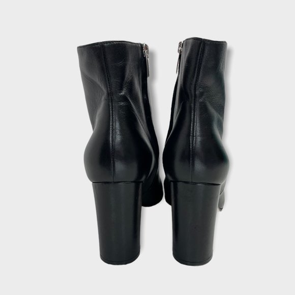 Gianvito Rossi Black Leather Patent Cap Toe Ankle Boots‎ - Picture 5 of 12